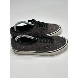 Vans Authentic Glitter Black Sneakers Womens US 8.5 Mens 7 Low Top Shoes